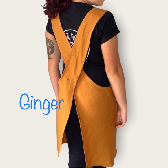 Cross Over Linen Aprons (OS) 100% linen - Picture 10 of 11